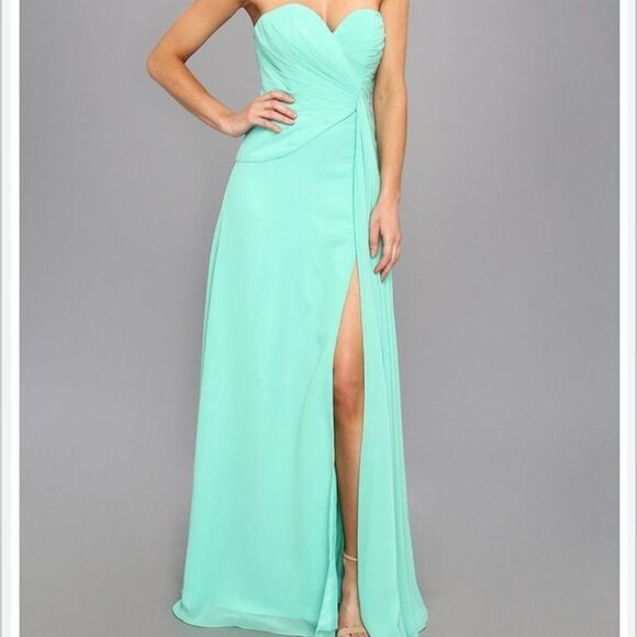 Faviana Womens Strapless Sweatheart Gown in Mint Green - Picture 1 of 16